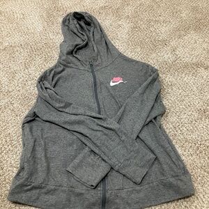 Nike grey zip-up hoodie